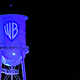 The Warner Bros. water tower lit up in blue on April 16, 2020 in support of healthcare workers in the novel coronavirus pandemic, a gesture as performatively empty as the studio’s new statement about J.K. Rowling.